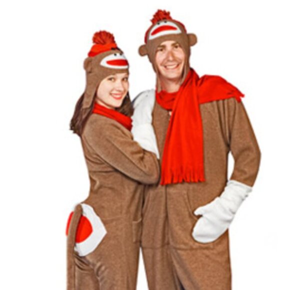 Pajama City Other - Sock Monkey Adult Footed Pajama Costume – Pajama City Size 6 SM